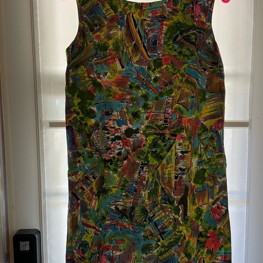 House of Muumuus Waikiki Vibrant Tropical Print Midi Dress